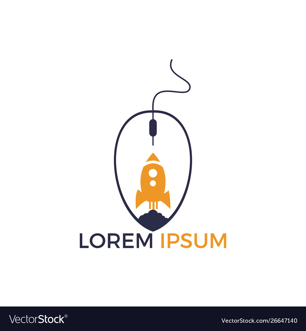 Click rocket pointer logo design vector image Click rocket pointer logo design