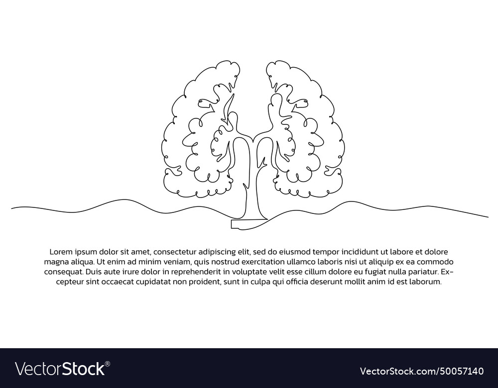 Continuous line campaign design about trees Vector Image Continuous line campaign design about trees
