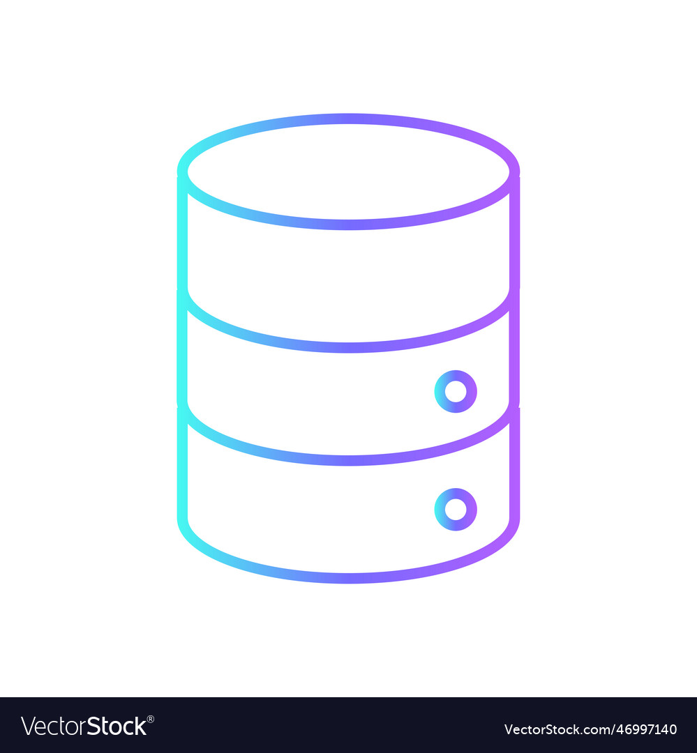 Database data analysis icon with blue duotone vector image Database data analysis icon with blue duotone