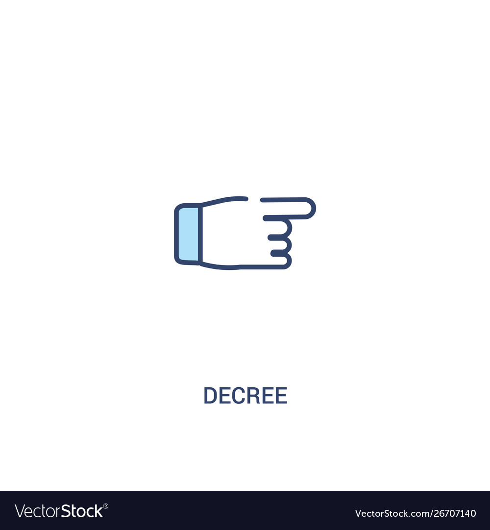 Decree concept 2 colored icon simple line element vector image Decree concept 2 colored icon simple line element