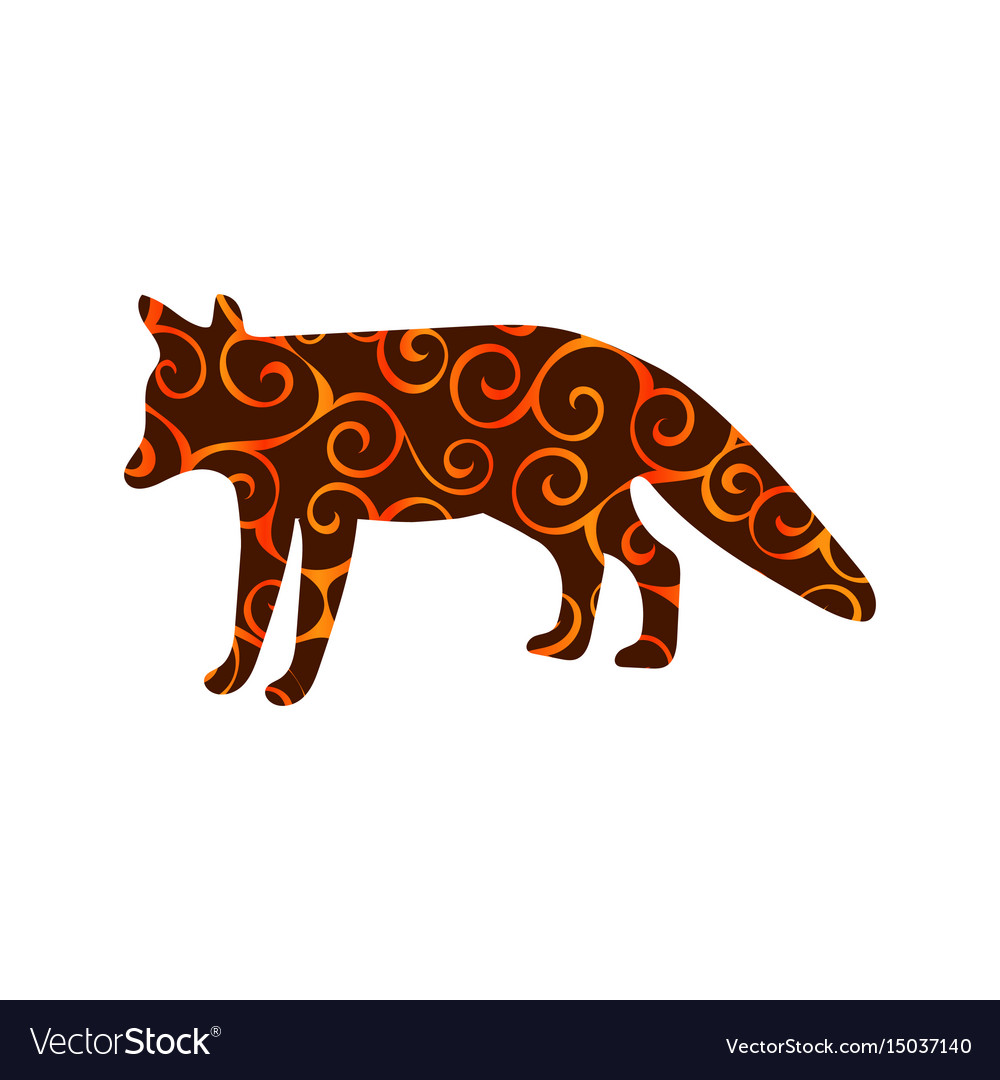 Fox wildlife color silhouette animal