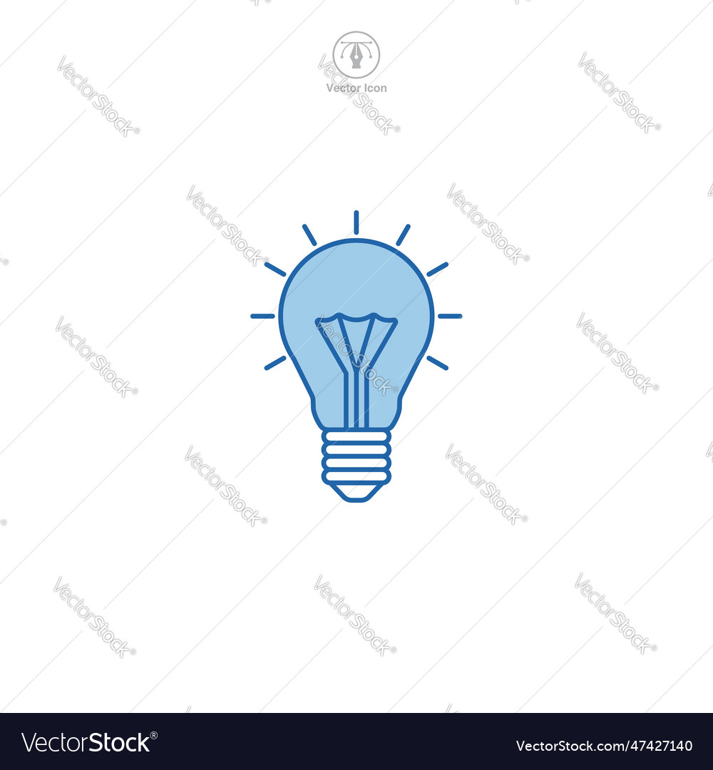 Icon of a light bulb the design features simple Vector Image Icon of a light bulb the design features simple