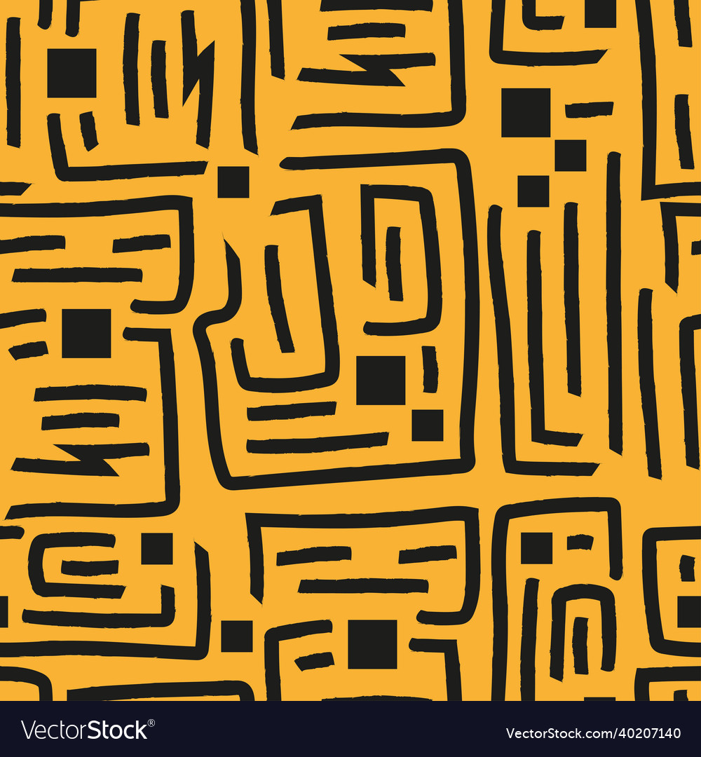 Linear abstract memphis seamless pattern vector image Linear abstract memphis seamless pattern