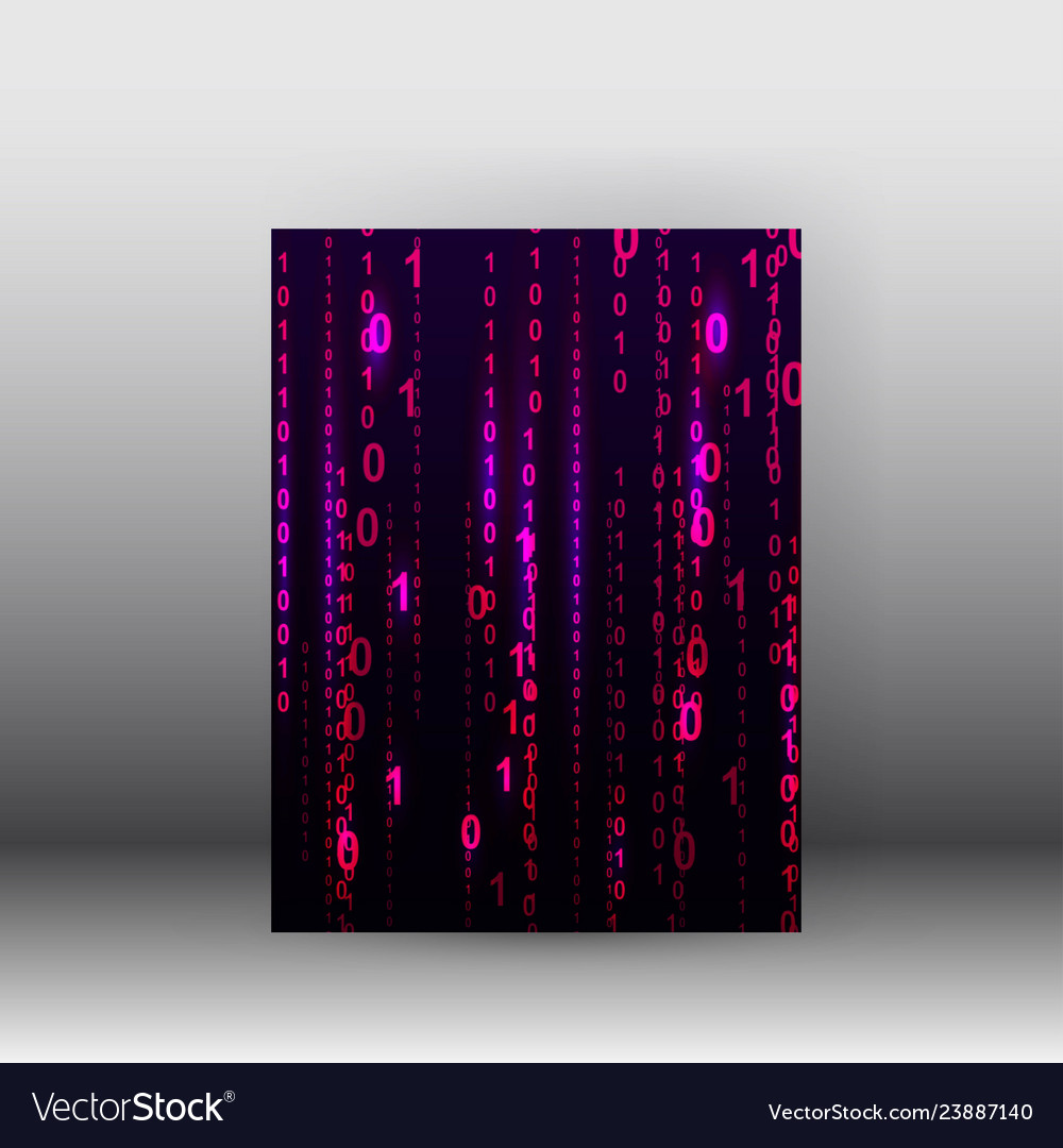 Matrix style binary background poster vector image Matrix style binary background poster