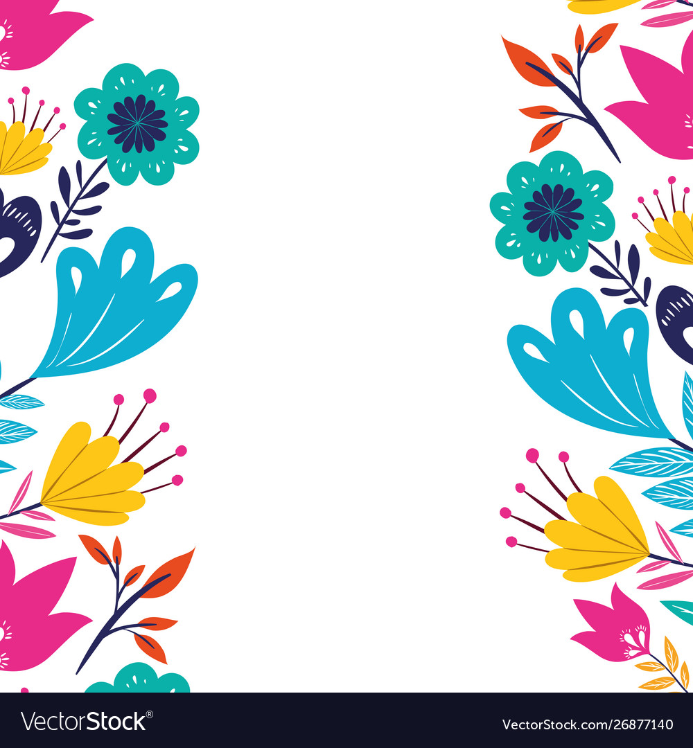 Pattern colorful flowers isolated icon Royalty Free Vector