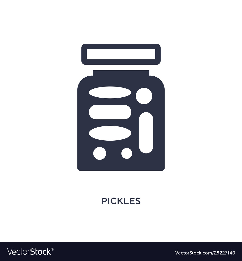 Pickles Jar Icon - White Background