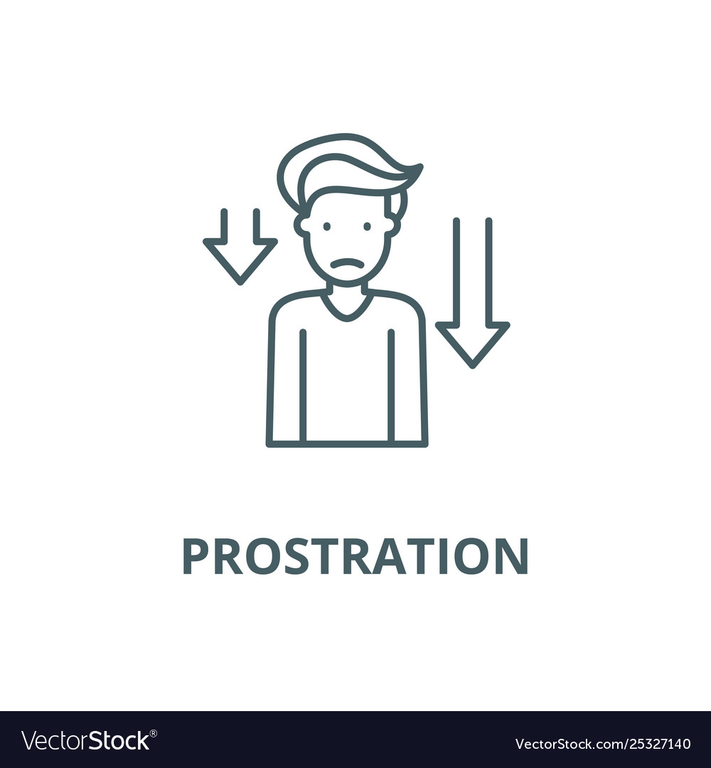 Prostration line icon linear concept vector image Prostration line icon linear concept
