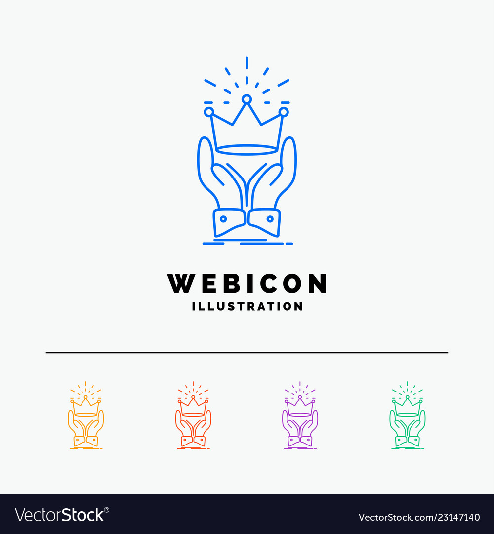 Royal Crown Icon Set - 5 Colors