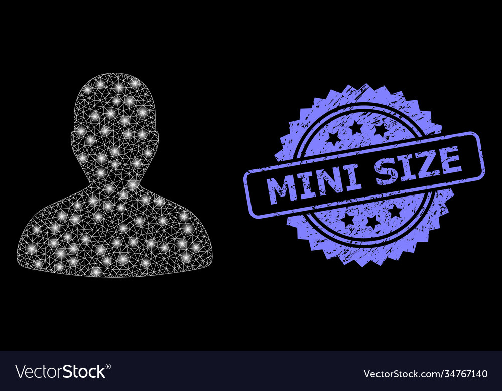 Scratched mini size seal and glowing net user vector image Scratched mini size seal and glowing net user