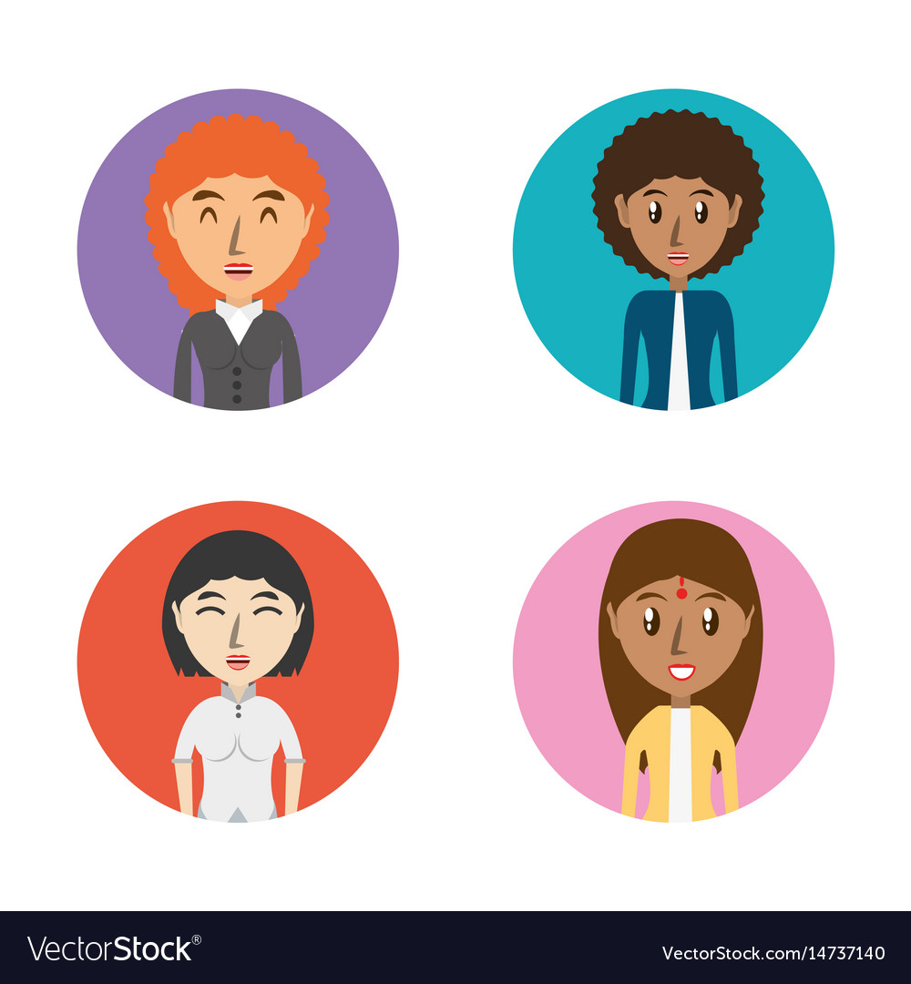 Set avatars women of different diversity inside Vector Image