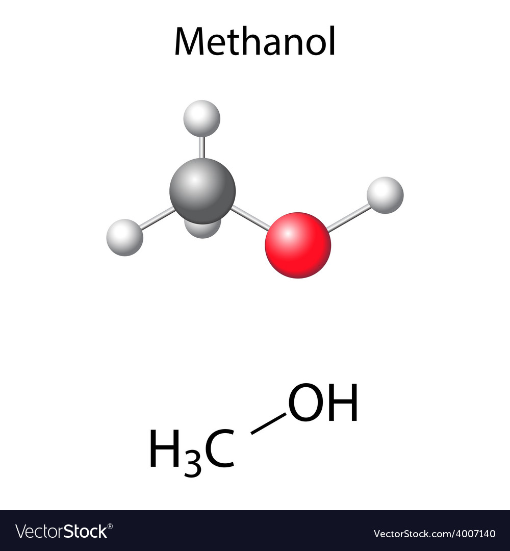 structural-chemical-formula-and-model-methanol-vector-image