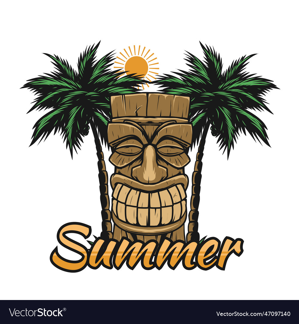 Tiki summer Royalty Free Vector Image VectorStock