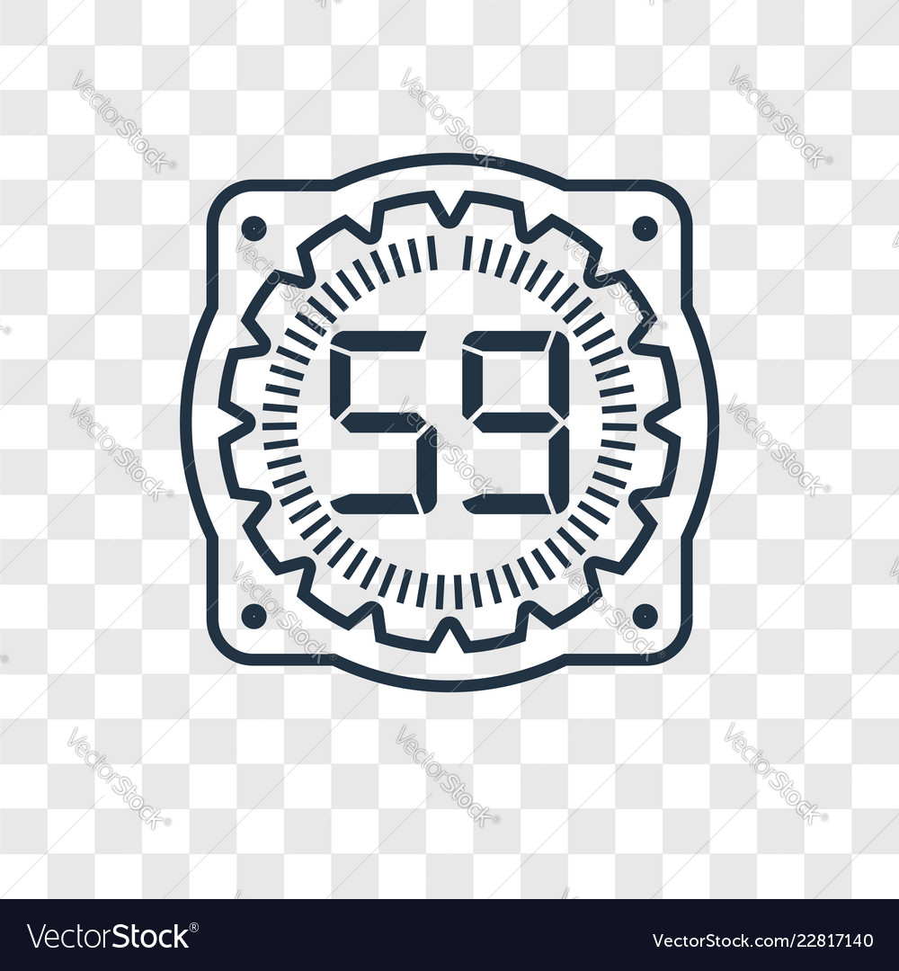 Time concept linear icon isolated on transparent vector image Time concept linear icon isolated on transparent