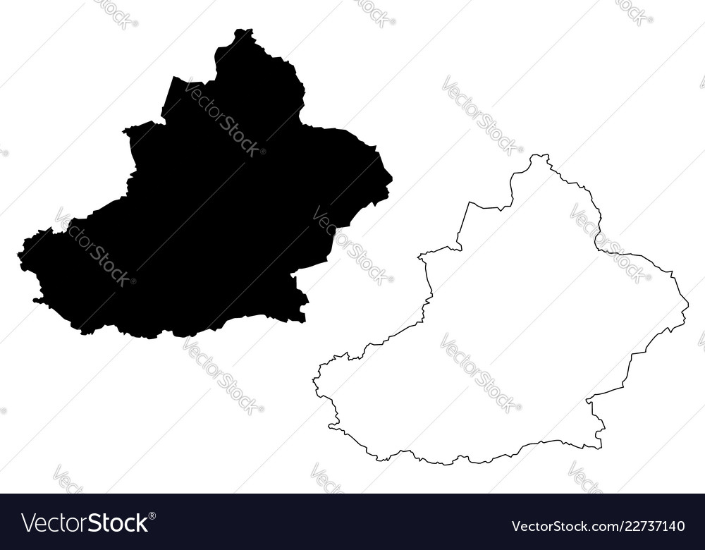 Xinjiang uyghur autonomous region map vector image Xinjiang uyghur autonomous region map