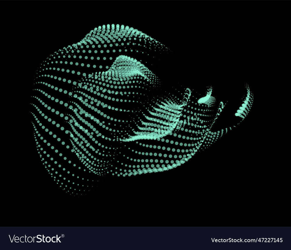 3d dynamic node of big data dots science wave