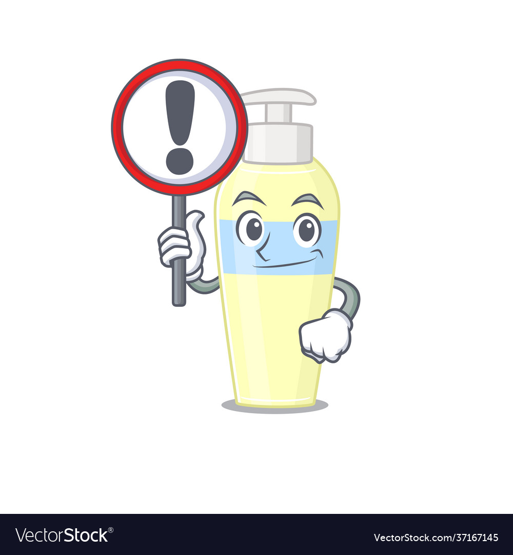 A cartoon icon serum with exclamation sign