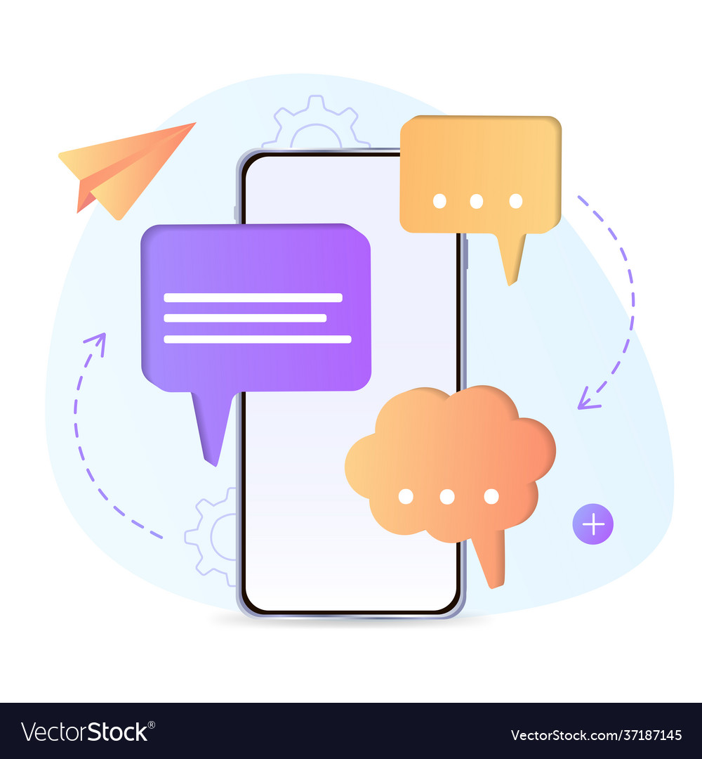 Chat interface application with dialogue vector image Chat interface application with dialogue