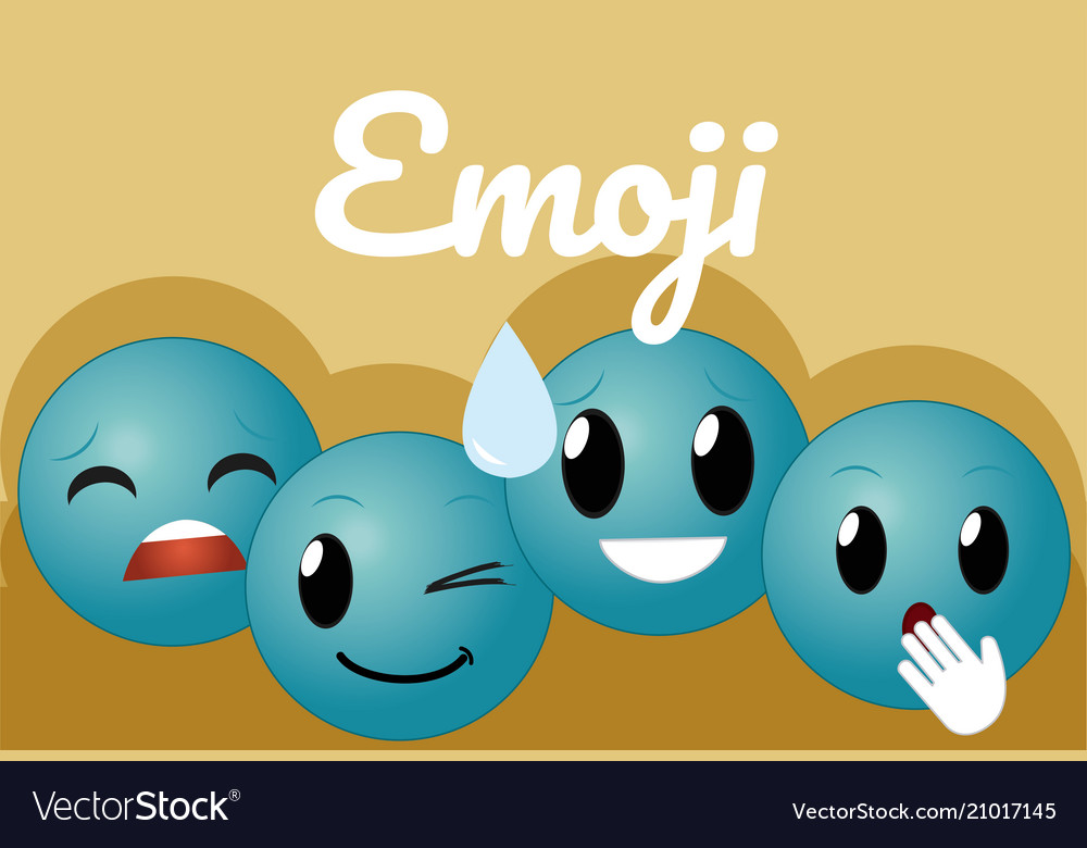 Cute Round Emojis Cartoons Royalty Free Vector Image | The Best Porn ...