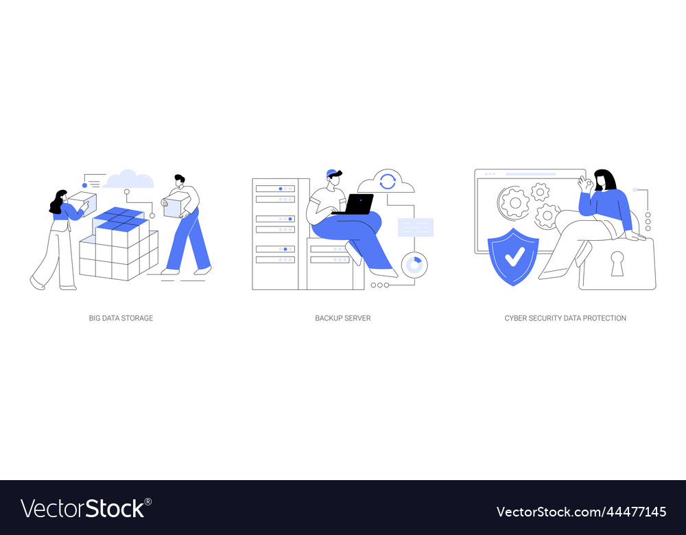 Data backup software abstract concept vector image Data backup software abstract concept