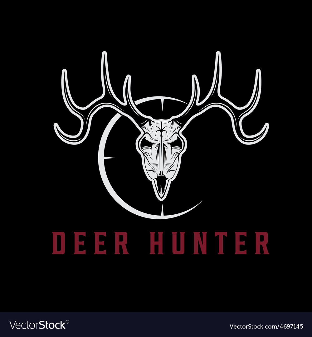 Deer skull with target design template