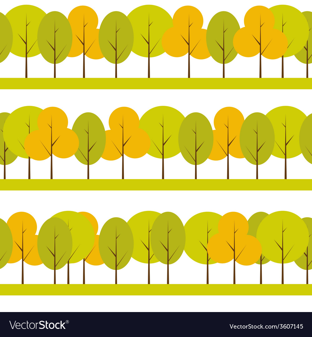 Different trees natural seamless pattern