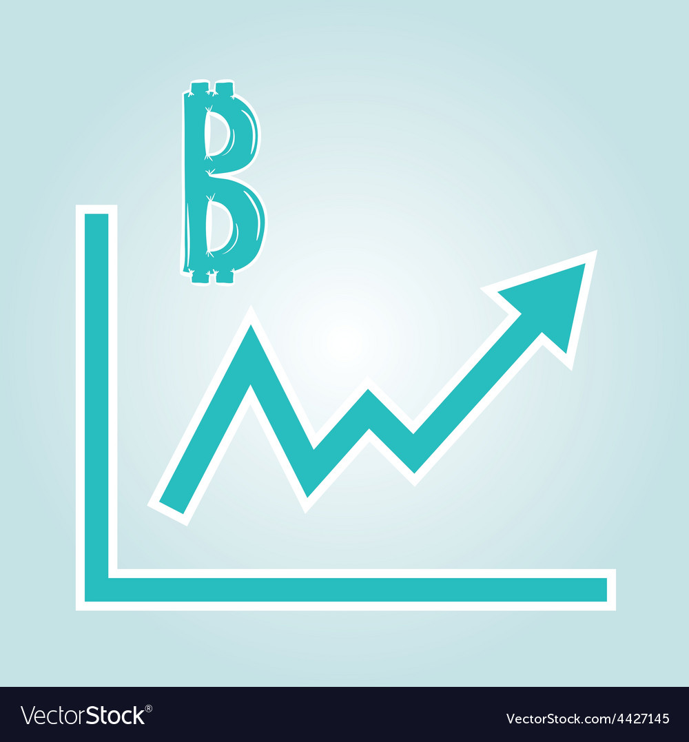 Increasing graph with bitcoin symbol