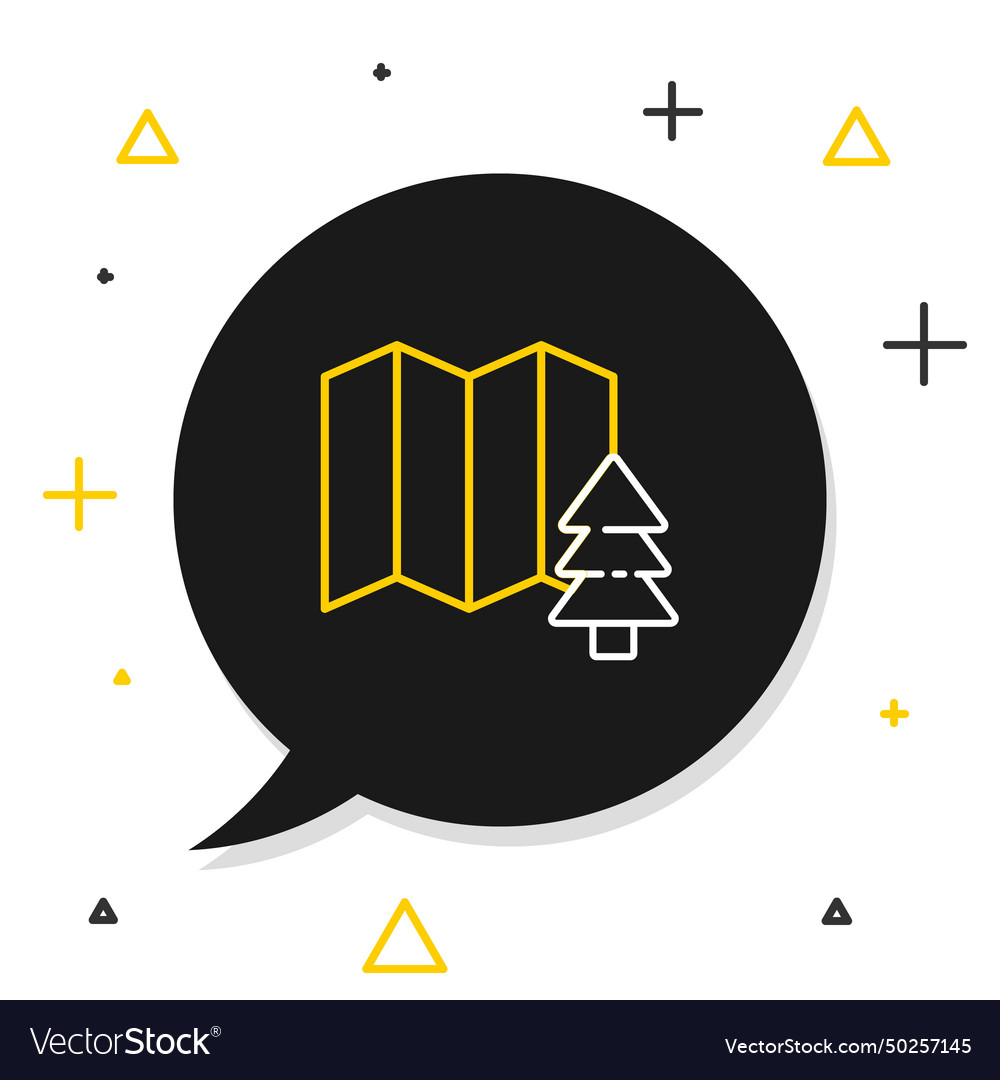 Line location of the forest on a map icon vector image Line location of the forest on a map icon