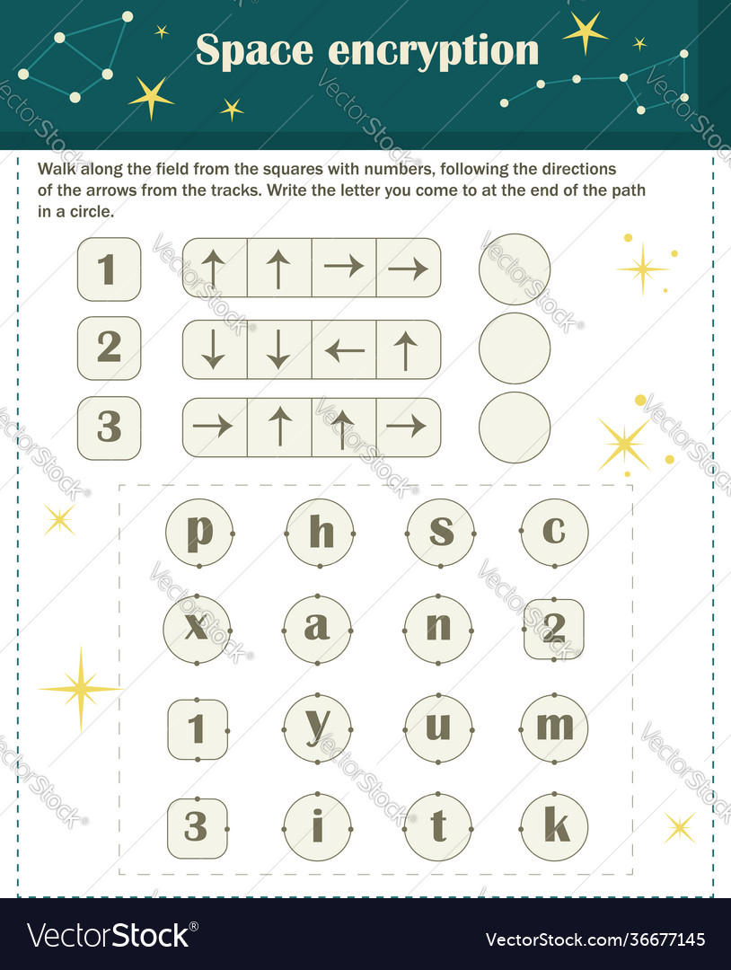 Logic game for children space encryption