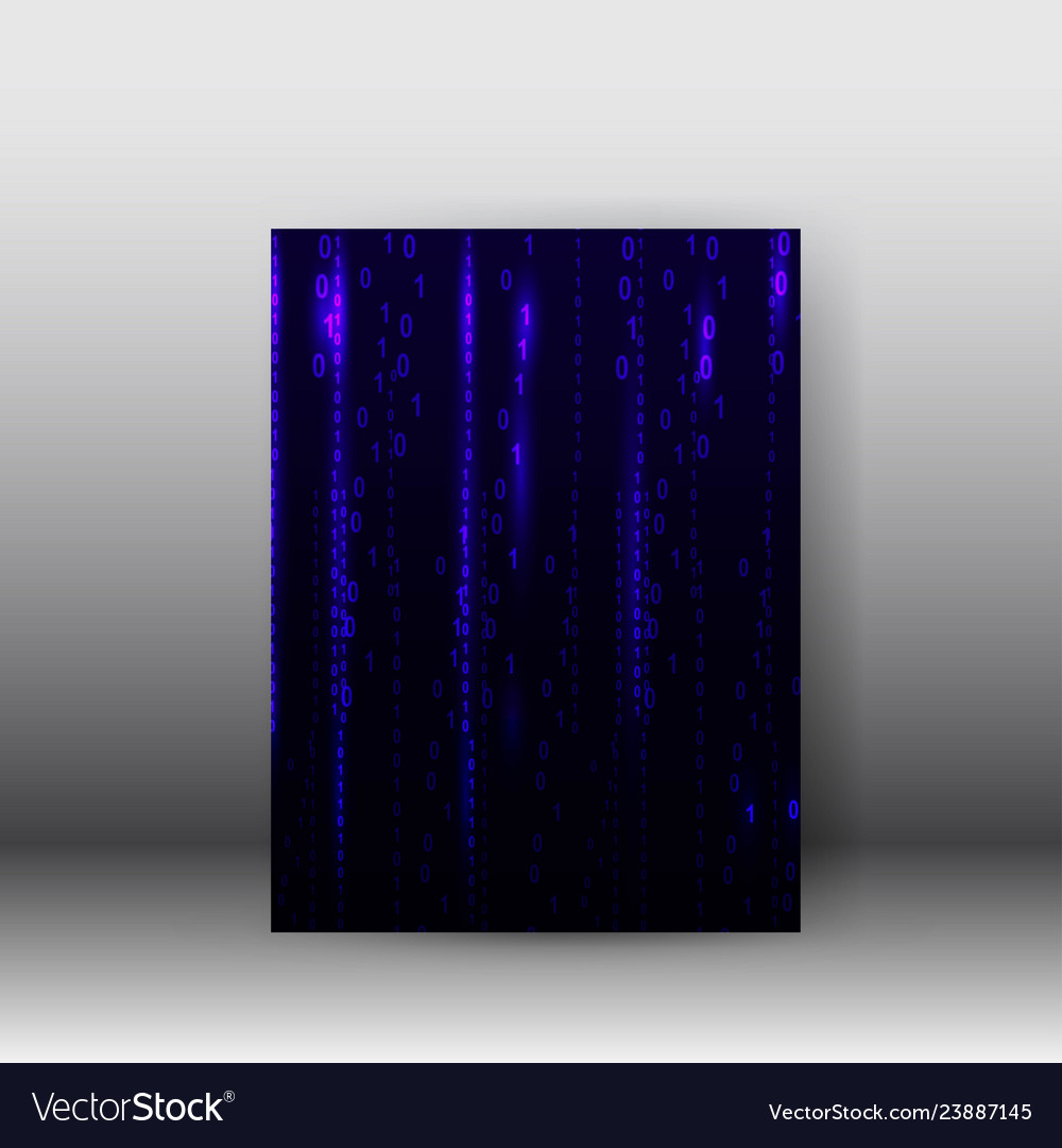 Matrix style binary background poster vector image Matrix style binary background poster