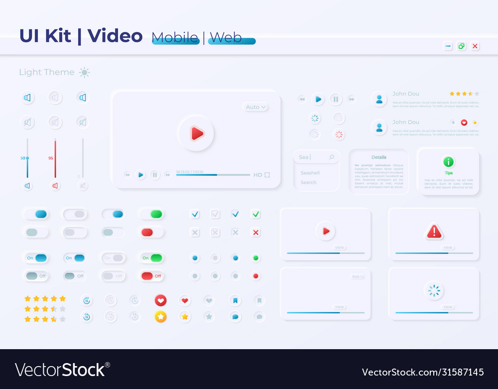 Multimedia options ui elements kit