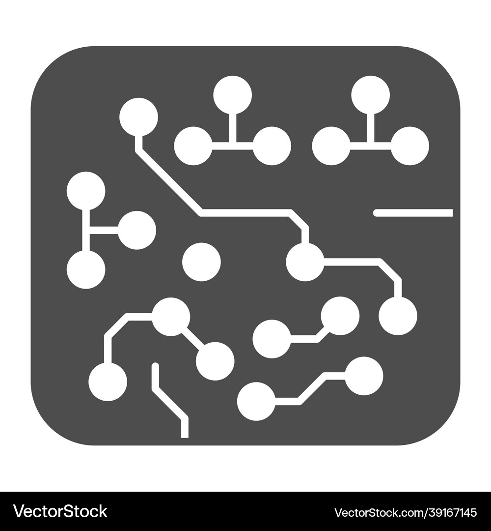 Printed circuit board square shape with diodes Vector Image