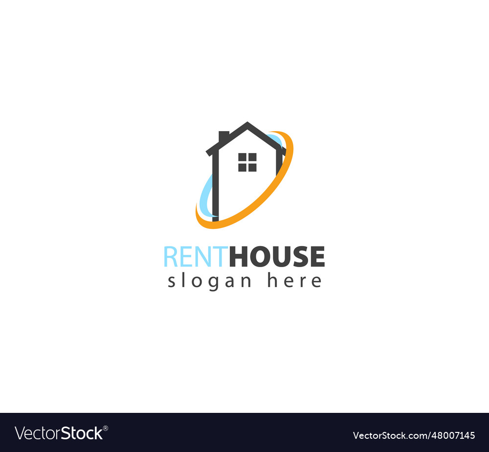 Rent house logo design sign Royalty Free Vector Image