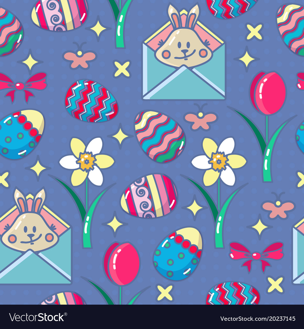 Seamless pattern with easter icon