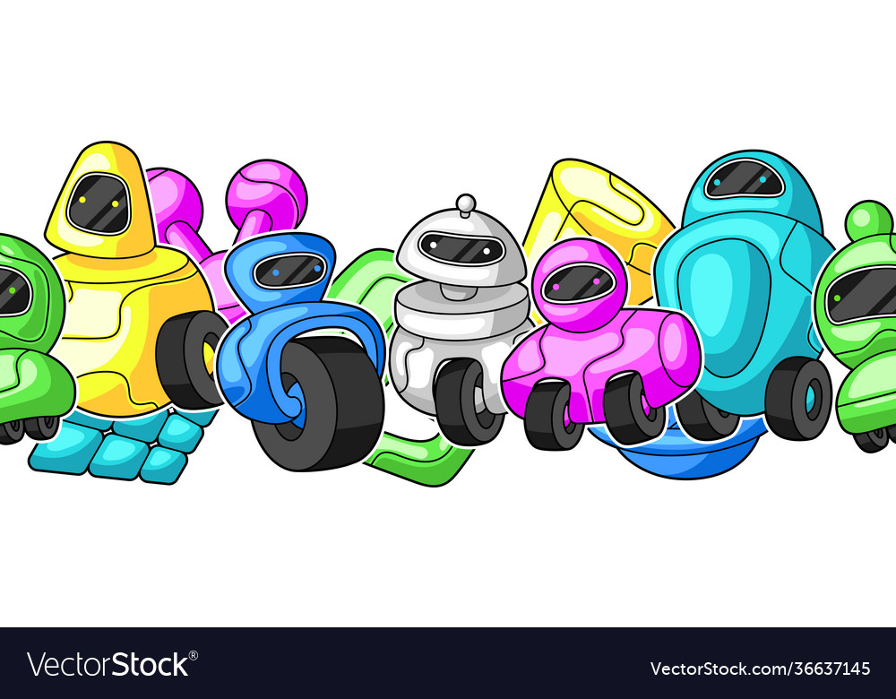 Seamless pattern with robots
