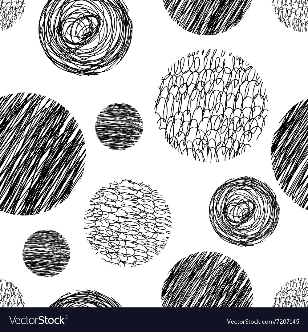 Seamless pattern with scribbles circles