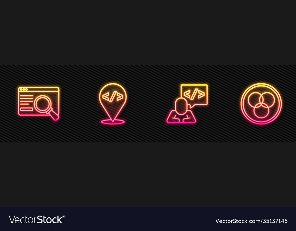 Set line front end development ui or ux design vector image Set line front end development ui or ux design