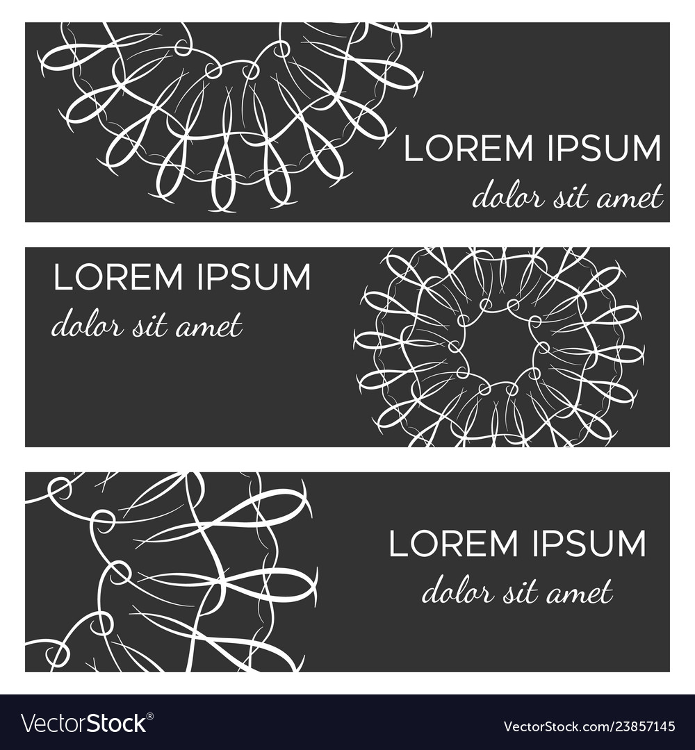 Set of abstract horizontal header banners vector image Set of abstract horizontal header banners
