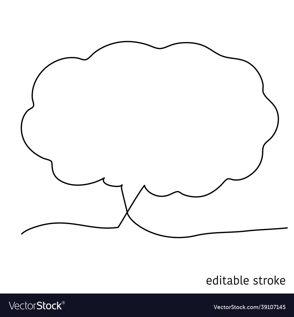 Speech bubble in continuous line drawing Vector Image Speech bubble in continuous line drawing