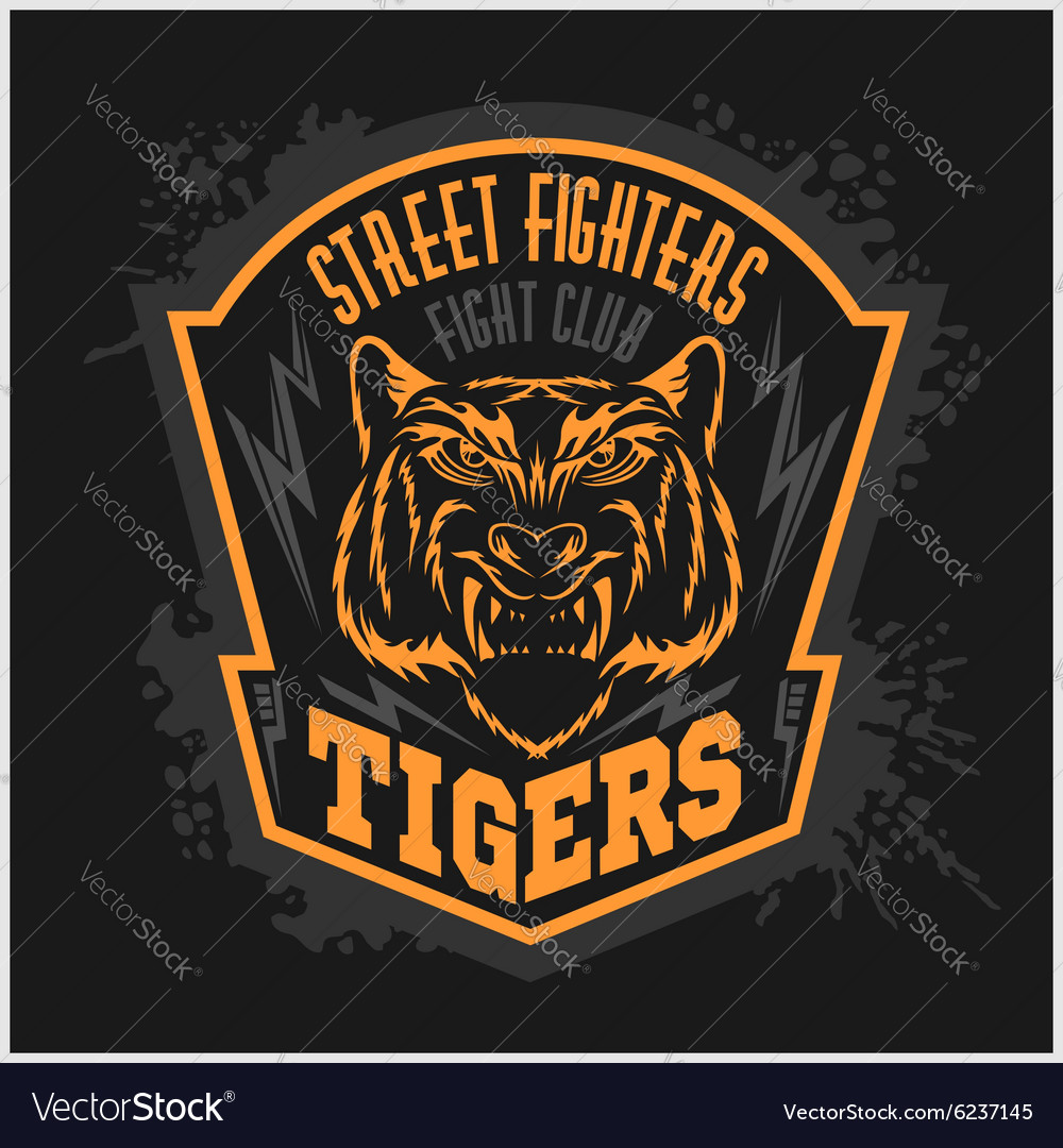 Street fighters Fighting club emblem on dark Vector Image