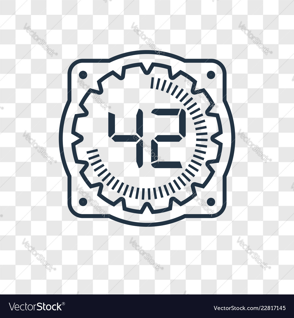 Time concept linear icon isolated on transparent vector image Time concept linear icon isolated on transparent
