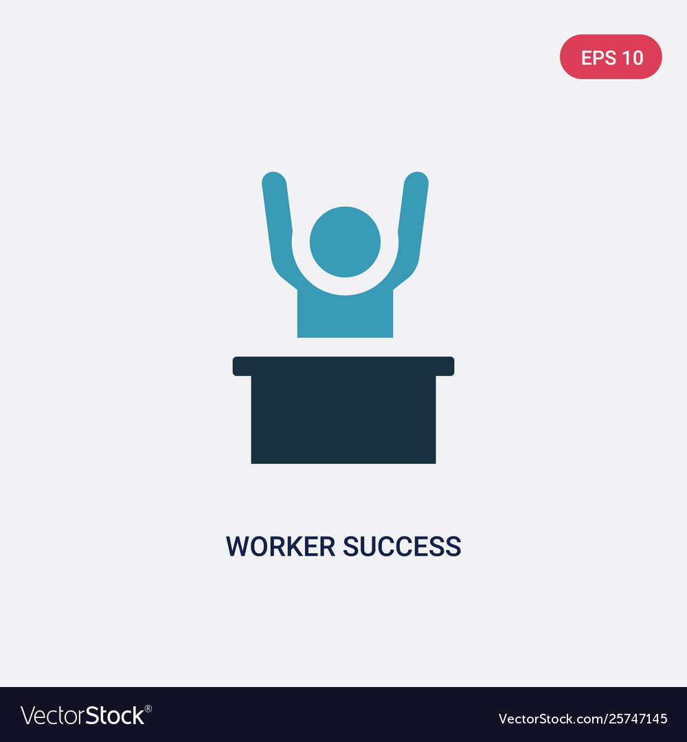 Two color worker success icon from people concept