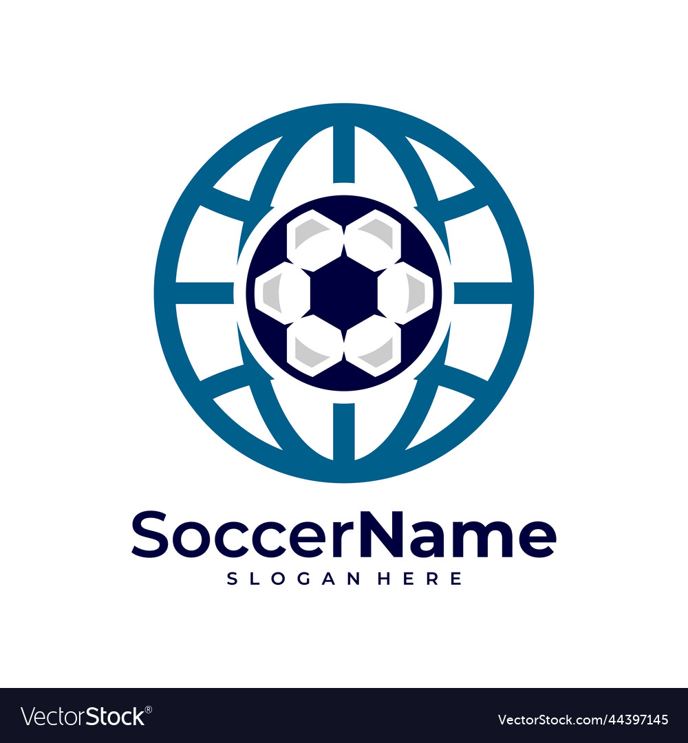 World soccer logo template football world logo Vector Image