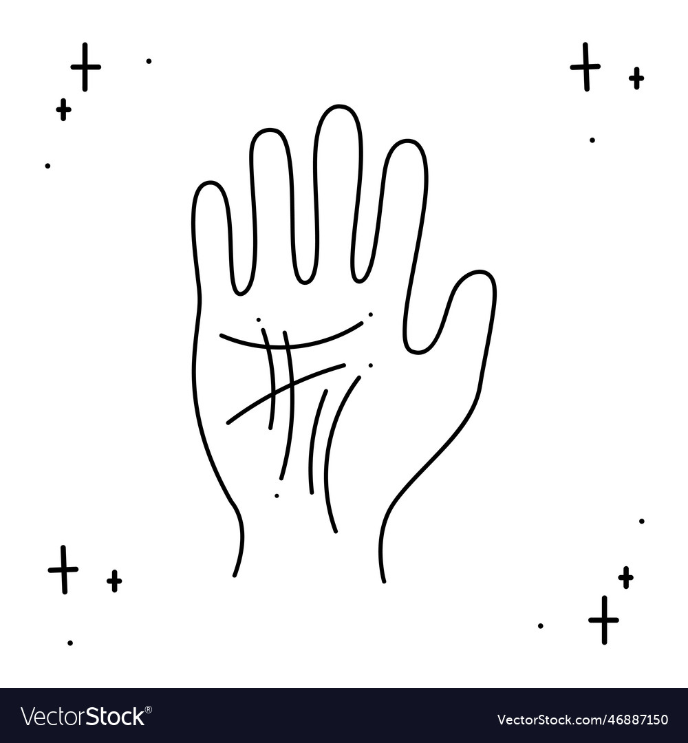 23hand with life lines Royalty Free Vector Image