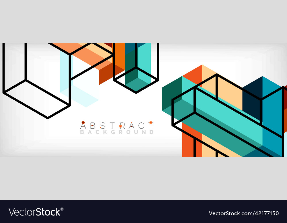 Abstract background 3d cubes cubic elements vector image Abstract background 3d cubes cubic elements