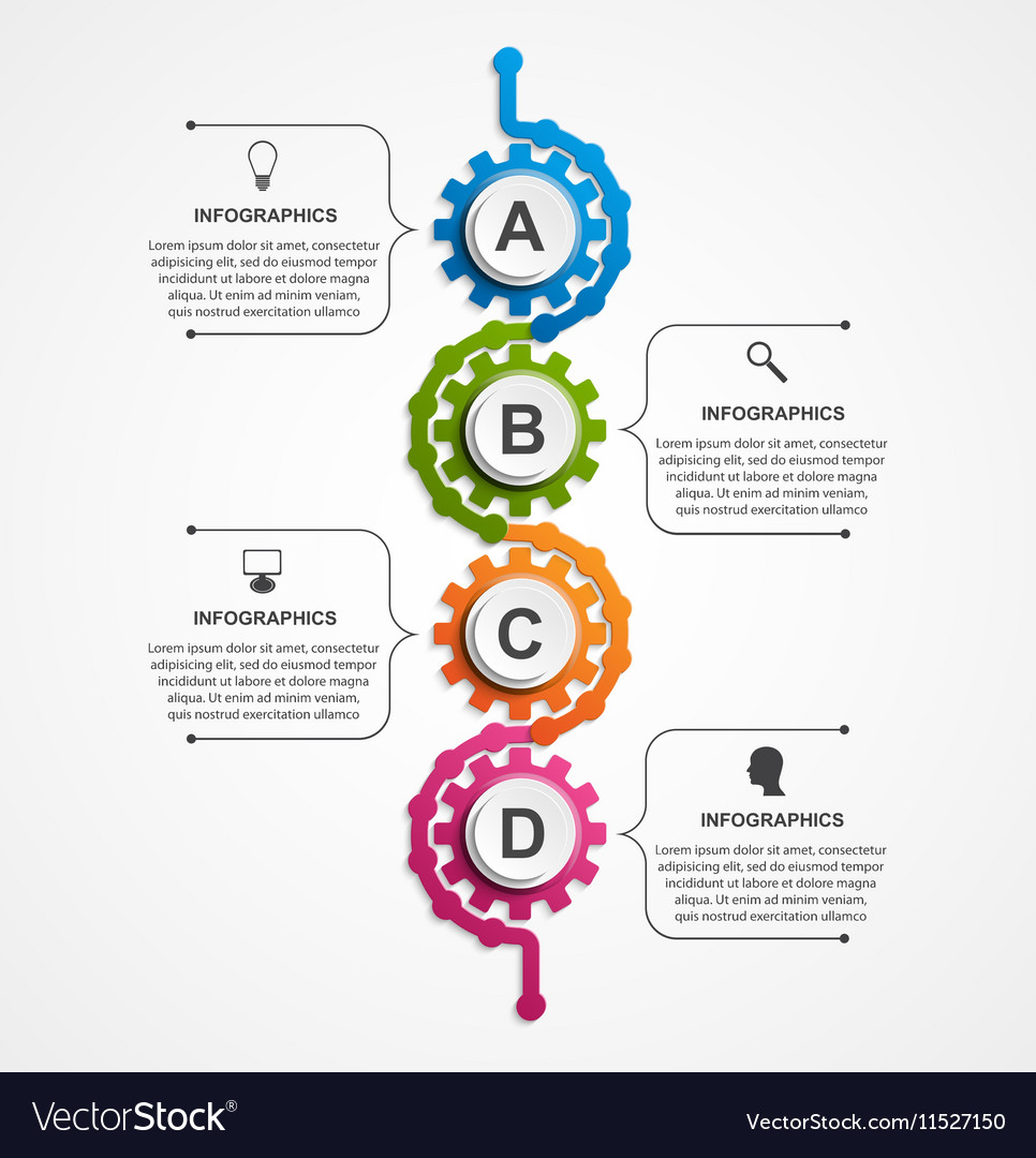 Abstract gears infographic design element