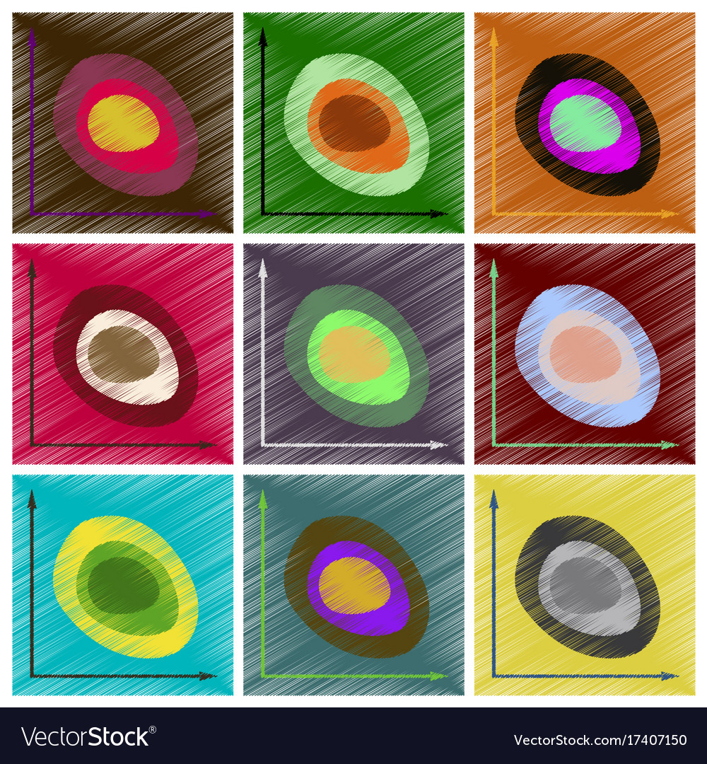 Assembly flat shading style icons graph