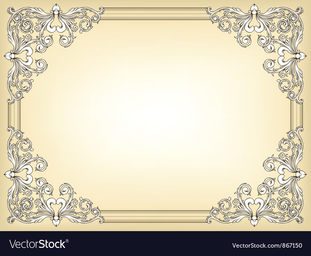 Baroque floral frame Royalty Free Vector Image