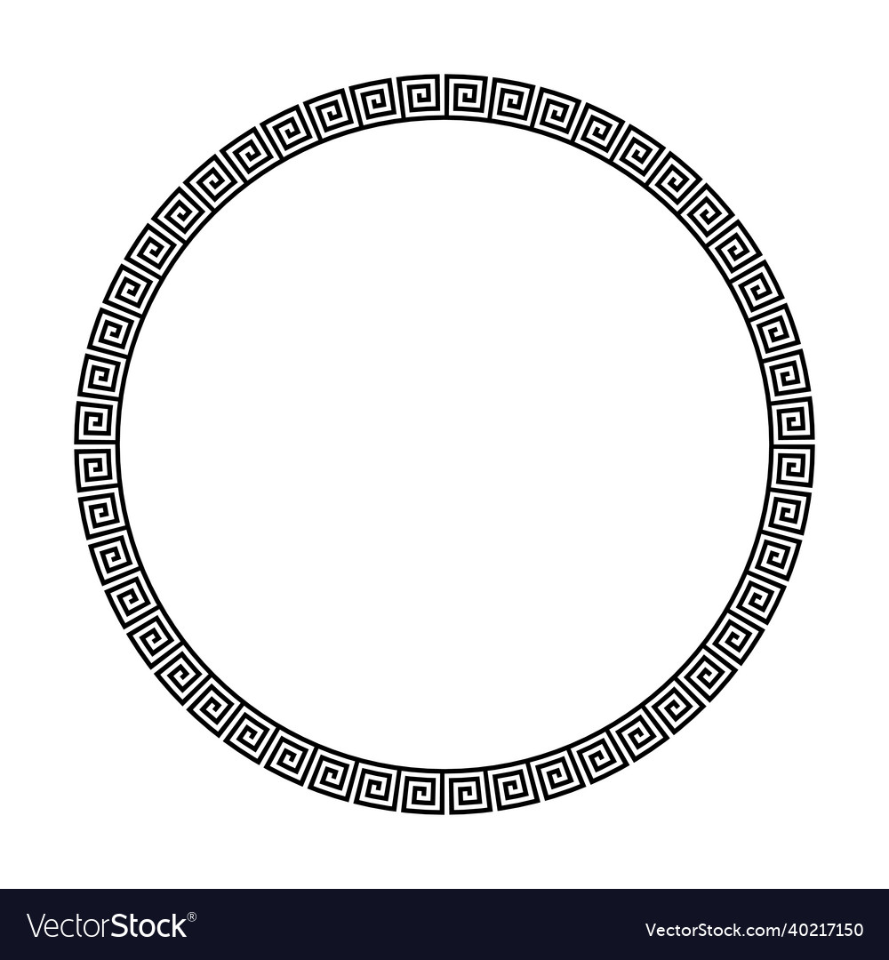 Circle frame of simple greek pattern