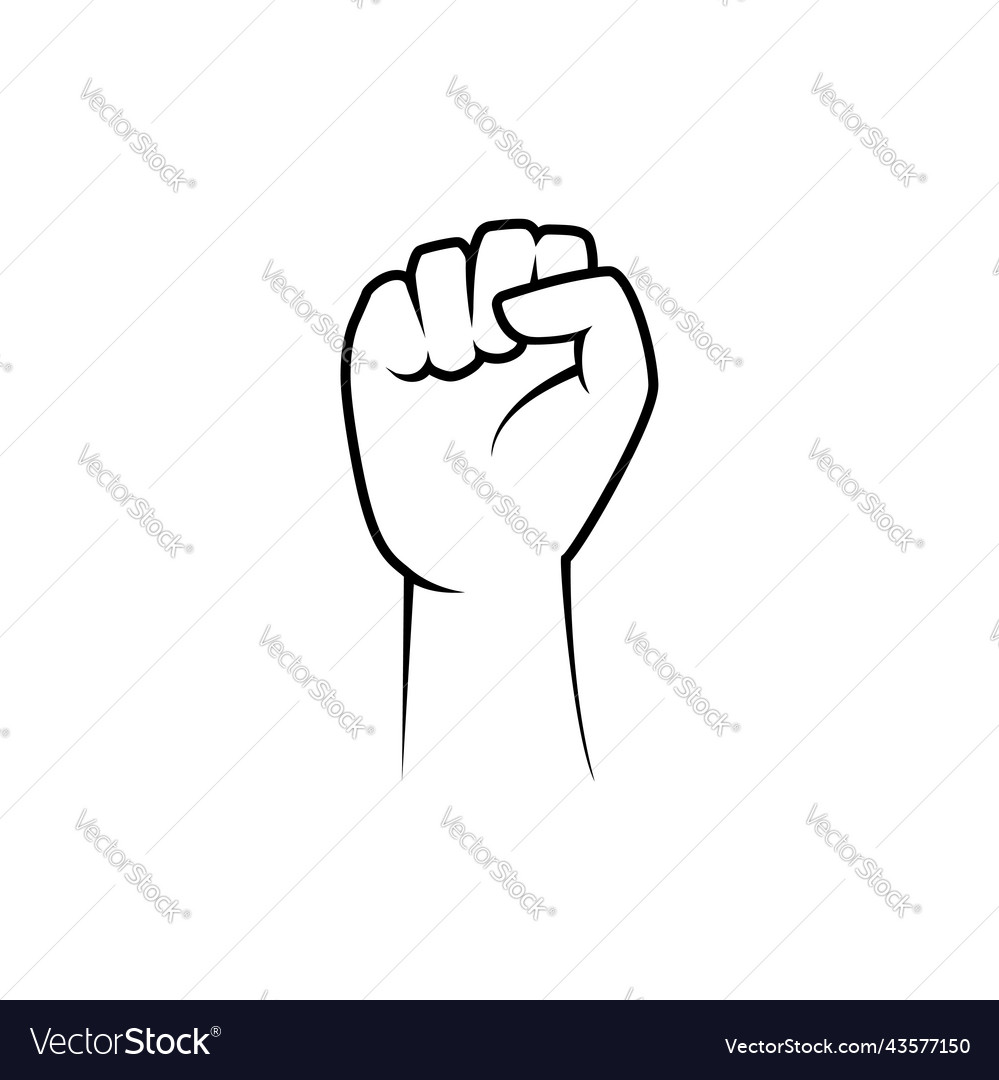 Clenched fist hand silhouette revolution Vector Image