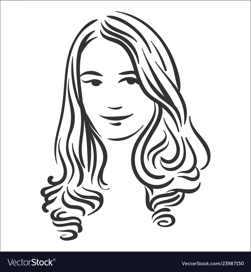 Concept of woman hairstyle Royalty Free Vector Image